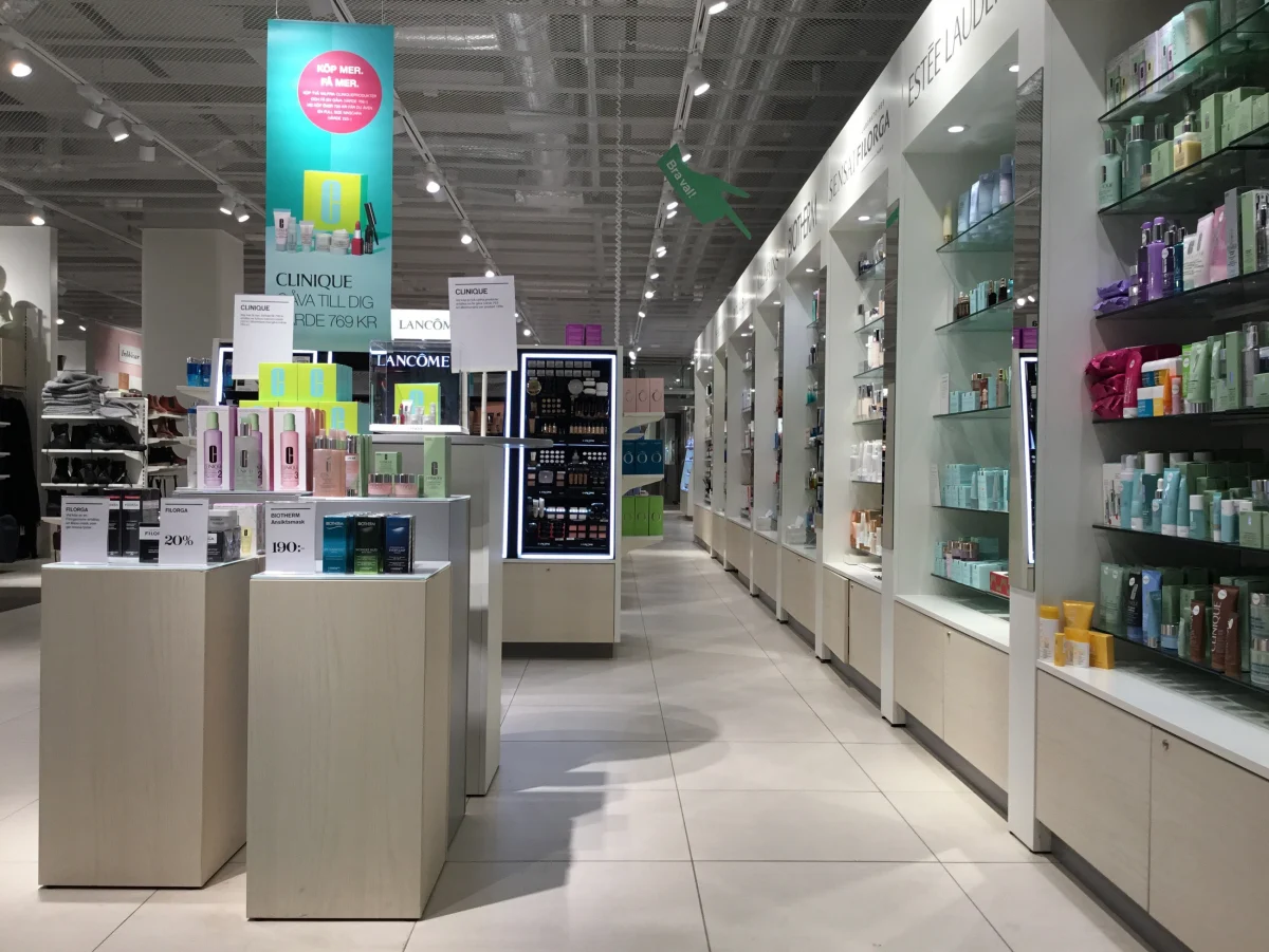 Olika typer av displayer för butiksinredning