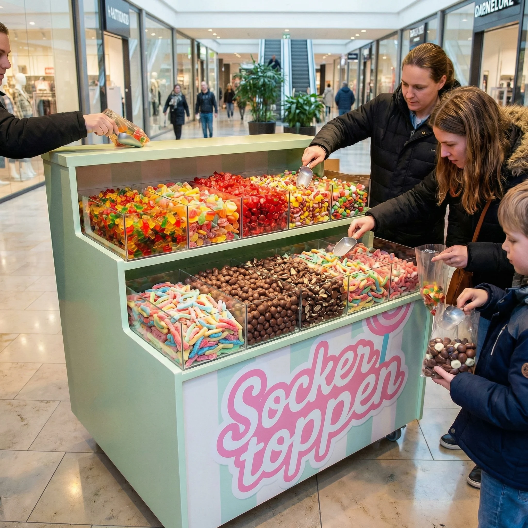 Godisställ på hjul – för butik, mässa och event